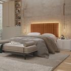 Cabeceira de Cama com LED Casal 140cmx60cm Boucle Terracota - Tenda House - VNS