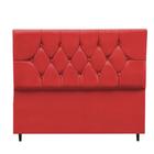 Cabeceira de Casal Box Estofada Capitonê Vermelho Suede Geovana 1,40 cm - Móveis Trida