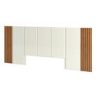 Cabeceira de Madeira para Cama Box Casal 300cm 100% MDF TW185 Off White/Freijó - Dalla Costa