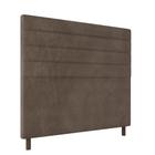 Cabeceira Decorativa Bacoli Casal 160cm Veludo Marrom G32 - Gran Belo