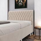 Cabeceira Decorativa Bellatrix 160 para Cama Queen Sued Bege Aradecor