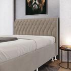 Cabeceira Decorativa Estofada Bellatrix 140 para Cama de Casal Sued Capuccino Aradecor