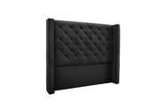 Cabeceira Decorativa Milene Casal 184cm Veludo Preto - Mozzelar