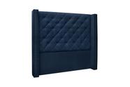 Cabeceira Decorativa Milene Casal 219cm Suede Azul Marinho - Mozzelar