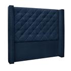 Cabeceira Decorativa Queen Size 1,84M Loewe Suede Azul Marinho G63 - Gran Belo