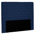 Cabeceira Estofada 140 cm Casal Glass Suede Azul Marinho - Nexta Casa