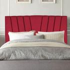 Cabeceira Estofada Bélgica 140 cm Casal Quarto para Cama Box Suede Vermelho - Damaffê Móveis