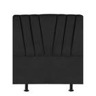Cabeceira Estofada Bélgica 90 cm Solteiro Quarto para Cama Box Suede Preto - Damaffê Móveis