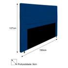 Cabeceira Estofada Bianca 160cm para Cama Queen Size Capitonê Suede Azul Marinho