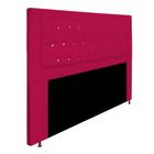 Cabeceira Estofada Bianca 195cm para Cama King Size Strass Capitonê Suede Pink - KDACanto Móveis