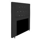 Cabeceira Estofada Bianca 90cm para Cama Solteiro Strass Capitonê material sintético Preto - KDAcanto Móveis