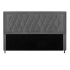 Cabeceira Estofada Bianca Capitonê 195 cm King Size Quarto para Cama Box Suede Cinza - KDAcanto Móveis
