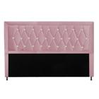 Cabeceira Estofada Bianca Strass 140 cm Casal Quarto para Cama Box Suede Rose - KDAcanto Móveis