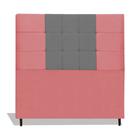 Cabeceira Estofada Box Casal Encosto Para Cama Maveric 144x126 Composê Rosa/Cinza - Casa Lar