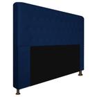 Cabeceira Estofada Brenda 140 cm para Cama Casal com Botonê Suede Azul Marinho - KDAcanto