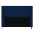 Cabeceira Estofada Brenda 160 cm para Cama Queen Size com Botonê Suede Azul Marinho