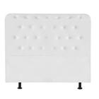 Cabeceira Estofada Brenda Capitonê 195 cm King Size Quarto para Cama Box Suede Branco - KDAcanto Móveis