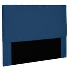 Cabeceira Estofada Cama Box Casal Esmeralda 140cm Suede Azul Marinho - Desk Design