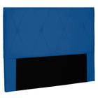 Cabeceira Estofada Cama Box Casal King Size Aquilla 195cm Suede Azul Marinho - Desk Design