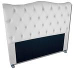 Cabeceira estofada cama box casal para quarto Catarina King Size 193 cm Branco Sintético-Anchar Estofados 01