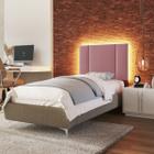 Cabeceira Estofada Cama Box Solteiro com LED Splend 90 cm - Online Confort