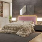 Cabeceira Estofada Cama Casal Queen Size LED Splend 160 cm - Online Confort