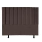 Cabeceira Estofada Carla 195 cm King Size Quarto para Cama Box Suede Marrom - KDAcanto Móveis