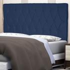 Cabeceira Estofada Casal Para Cama Box Queen 160 cm Azul Marinho Livia Mafer - Móveis Mafer