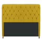 Cabeceira Estofada Cristal 160 cm Queen Size Com Capitonê Suede Amarelo - ADJ Decor