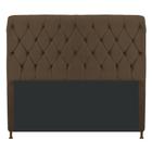 Cabeceira Estofada Cristal 160 cm Queen Size Com Capitonê Suede Marrom - ADJ Decor