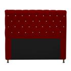 Cabeceira Estofada Cristal 160 cm Queen Size Com Strass Suede Bordô - ADJ Decor