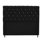 Cabeceira Estofada Cristal 160 cm Queen Size Com Strass Suede Preto - ADJ Decor