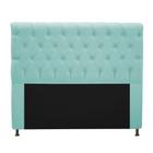 Cabeceira Estofada Cristal 195 cm King Size Com Strass Suede Azul Tiffany - ADJ Decor