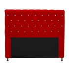 Cabeceira Estofada Cristal 195 cm King Size Com Strass Suede Vermelho- Doce Sonho Móveis