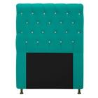 Cabeceira Estofada Cristal 90 cm Solteiro Com Strass Suede Azul Turquesa - ADJ Decor