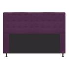 Cabeceira Estofada Dama 140 cm Casal Com Botonê Suede Roxo - ADJ Decor