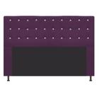 Cabeceira Estofada Dama 140 cm Casal Com Strass Suede Roxo - ADJ Decor