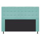 Cabeceira Estofada Dama 195 cm King Size Com Strass Suede Azul Tiffany - ADJ Decor