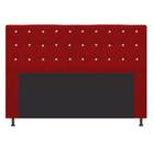 Cabeceira Estofada Dama 195 cm para Cama King Size com Strass Suede Vermelho - KDAcanto