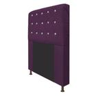 Cabeceira Estofada Dama 90 cm para Cama Solteiro com Strass Suede Roxo