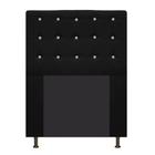 Cabeceira Estofada Dama 90 cm Solteiro Com Strass Suede Preto - ADJ Decor