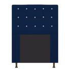 Cabeceira Estofada Dama 90cm para Cama Solteiro Strass Botonê Suede Azul Marinho - Damaffê Móveis