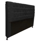 Cabeceira Estofada Dama Botonê para Cama Box 140cm Casal Suede Preto