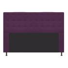 Cabeceira Estofada Dama Capitonê 140 cm para Cama Box de Casal Suede Roxo para Quarto - AM Decor