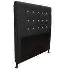 Cabeceira Estofada Dama com Botões de Strass para Cama Box 90cm Solteiro Suede Preto