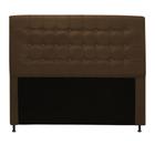 Cabeceira Estofada Dama com Capitonê 140 cm Casal Quarto para Cama Box Suede Marrom - Dama com Capitonêffê Móveis - DAMAFFE MÓVEIS