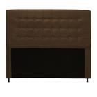 Cabeceira Estofada Dama com Capitonê 195 cm King Size Quarto para Cama Box Tecido Sintético Marrom - Dama com Capitonêffê Móveis