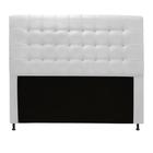 Cabeceira Estofada Dama com Strass  195 cm King Size Quarto para Cama Box Suede Branco - Dama com Strassffê Móveis