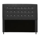 Cabeceira Estofada Dama com Strass 195 cm King Size Quarto para Cama Box Suede Preto - Dama com Strassffê Móveis