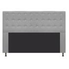 Cabeceira Estofada Dama com Strass 195 cm para Cama Box King Suede Cinza para Quarto - AM Decor